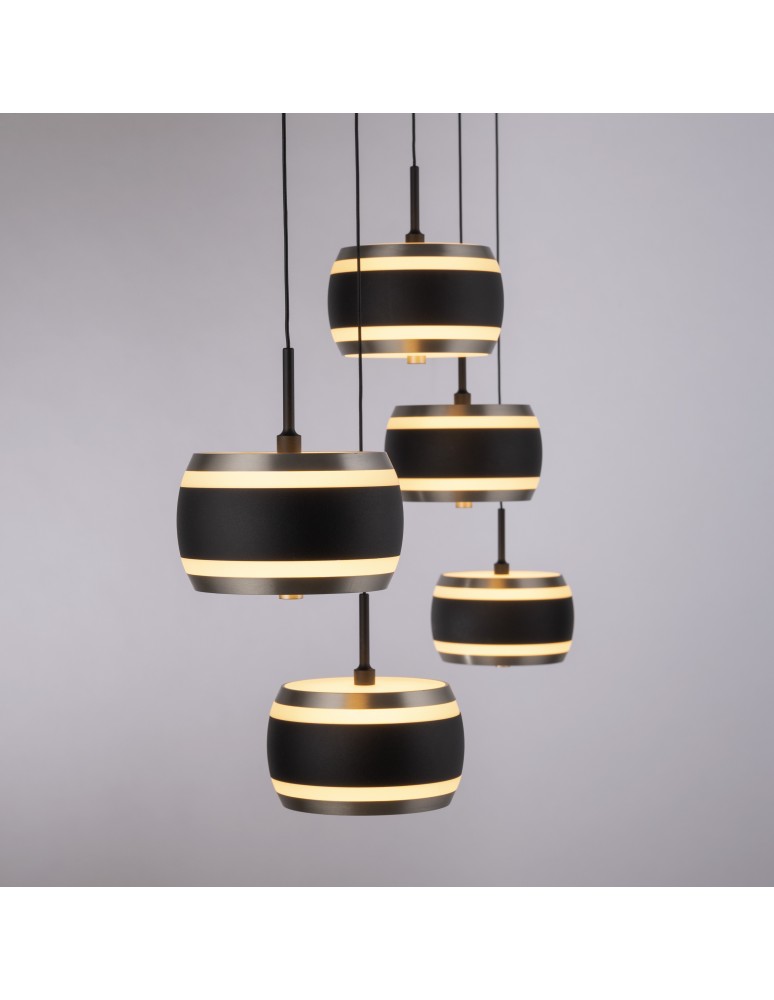 Paul Neuhaus Pure Falling Rings Lampa Wisząca Czarna 2504-18