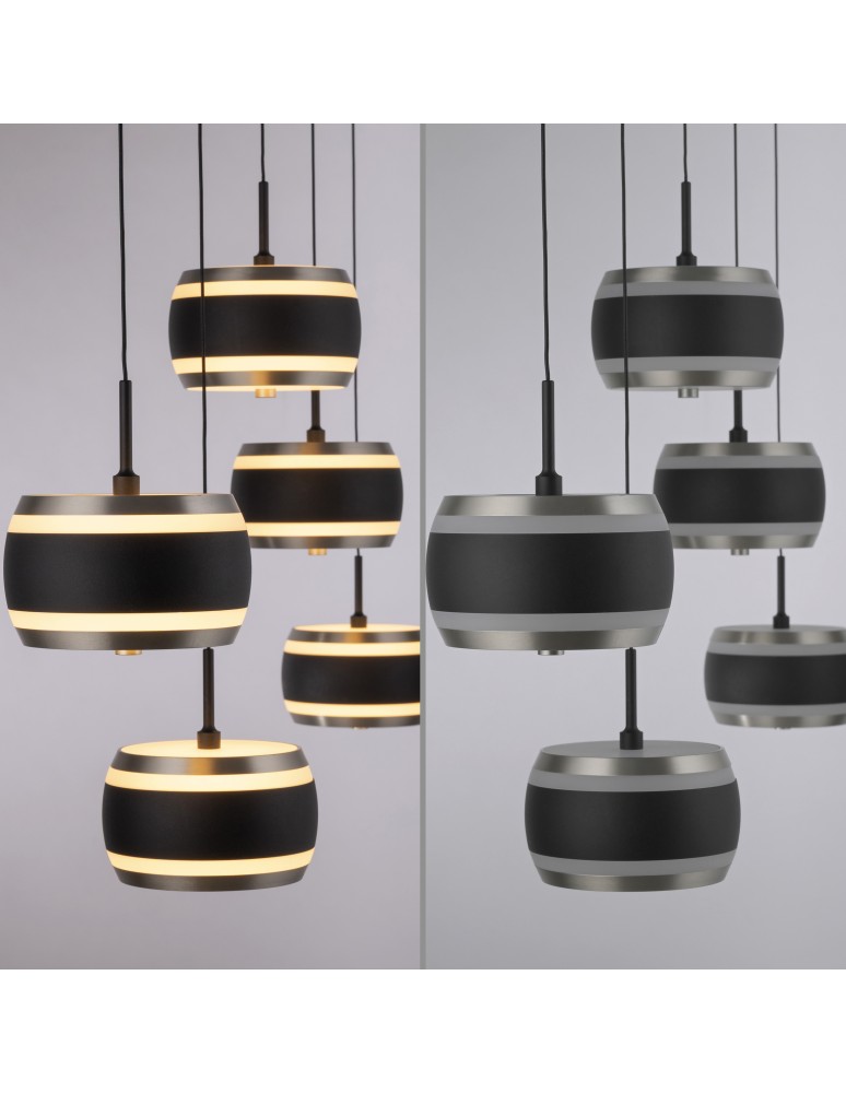 Paul Neuhaus Pure Falling Rings Lampa Wisząca Czarna 2504-18