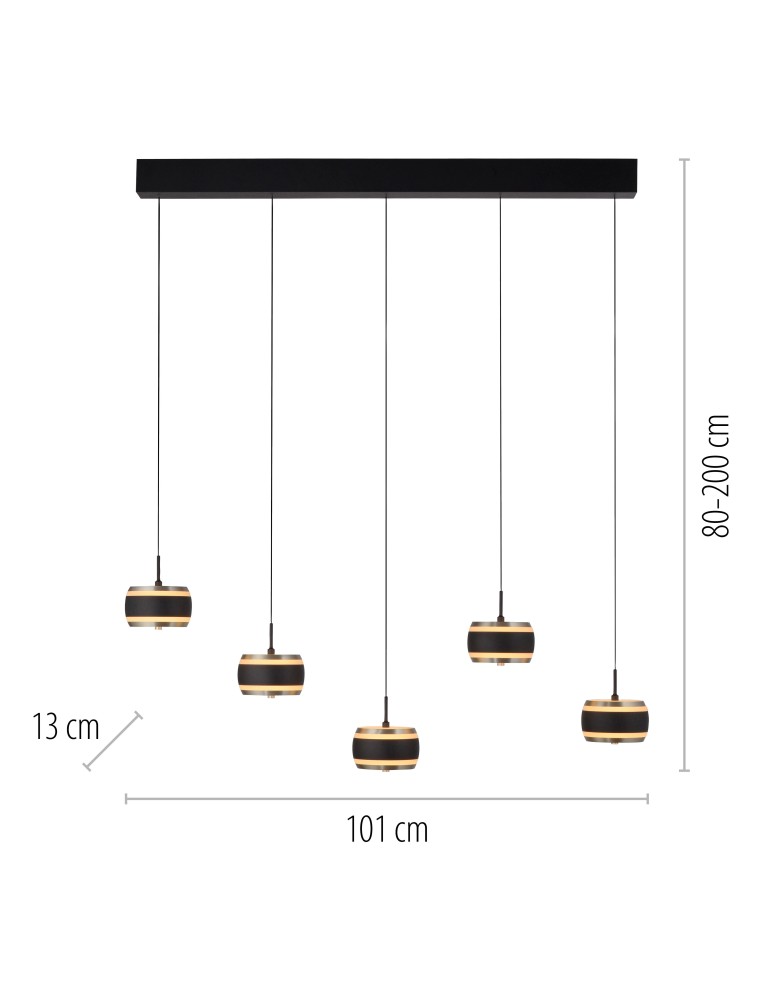 Paul Neuhaus Pure Falling Rings Lampa Wisząca Czarna 2504-18