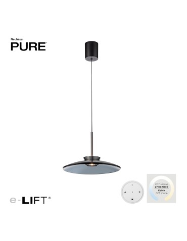 Paul Neuhaus Pure E-Moon Lampa Wisząca Szara 2195-15