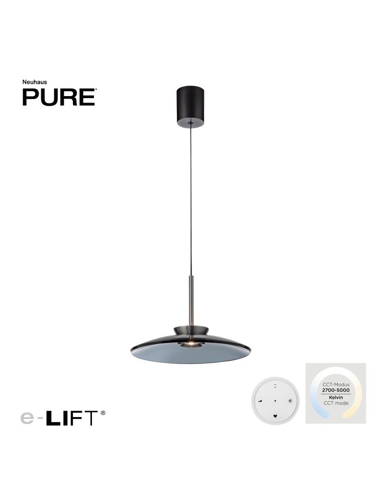 Paul Neuhaus Pure E-Moon Lampa Wisząca Szara 2195-15