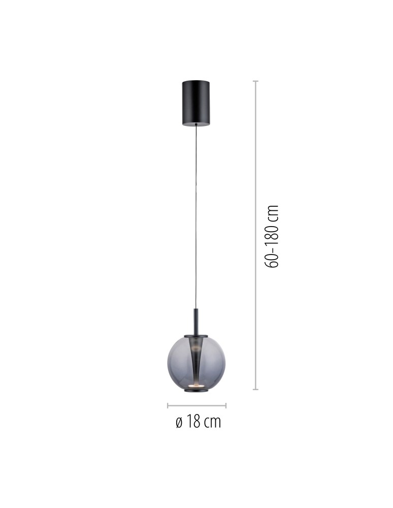 Paul Neuhaus Pure Infinity Lampa Wisząca Szara 2220-15