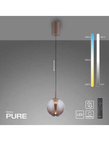 Paul Neuhaus Pure Infinity Lampa Wisząca Brązowa 2220-97