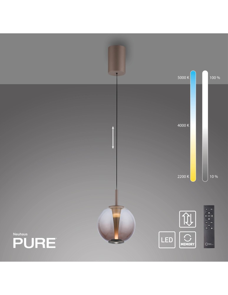 Paul Neuhaus Pure Infinity Lampa Wisząca Brązowa 2220-97