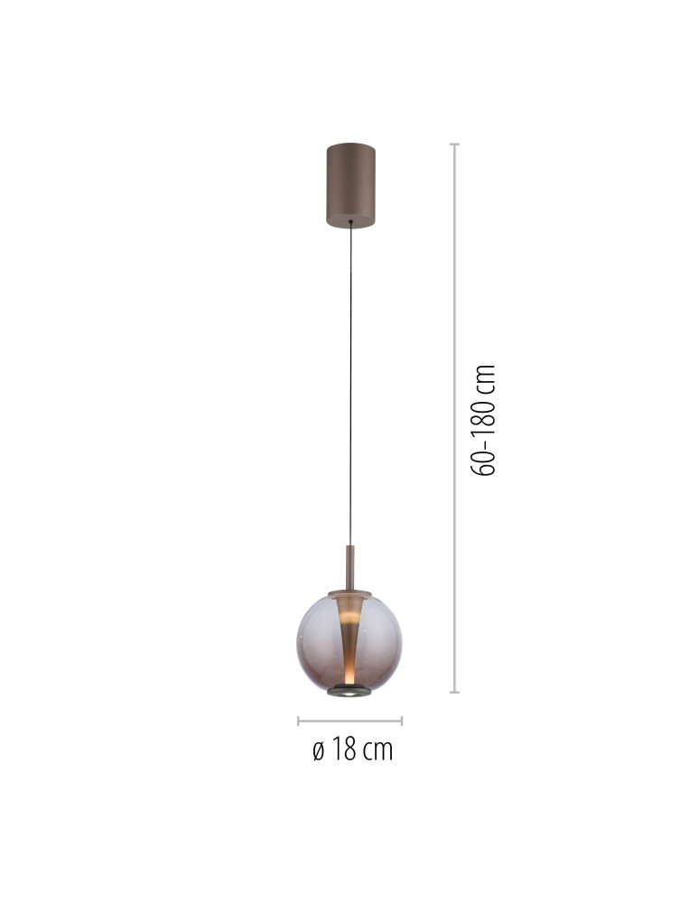 Paul Neuhaus Pure Infinity Lampa Wisząca Brązowa 2220-97