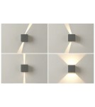 Outdoor wall lamps - Azzardo GAMBINO XL WALL IP65 3000K DGR Ścienna/Kinkiet Zewnętrzna Ciemny Szary Mat AZ7092 - product 2