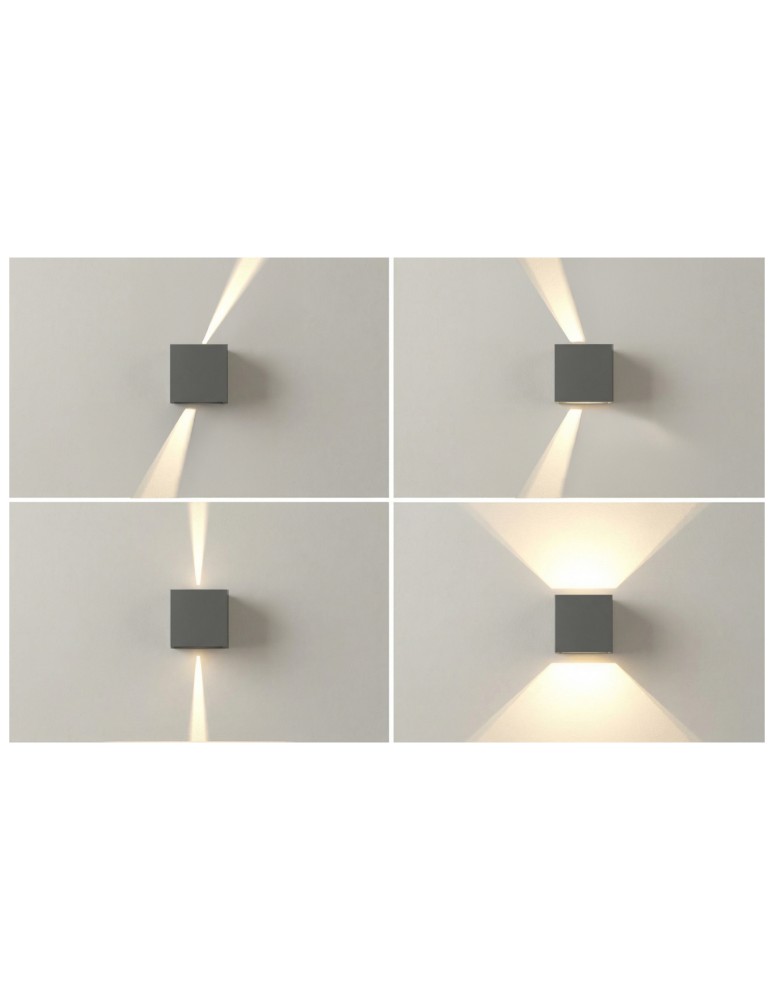 Outdoor wall lamps - Azzardo GAMBINO XL WALL IP65 3000K DGR Ścienna/Kinkiet Zewnętrzna Ciemny Szary Mat AZ7092 - product kolory-swiatla.pl 2