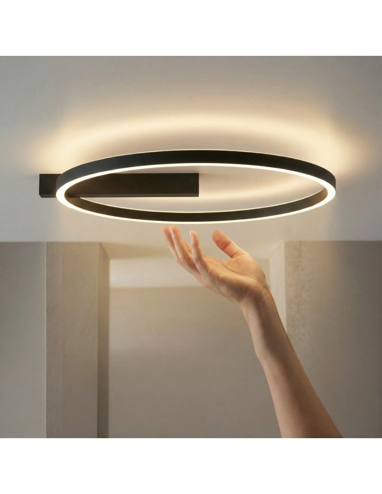 Ring ceiling lamps - Azzardo ARTE TOP 15W+15W CCT BK Sufitowa Zmienna Barwa Światła Czarny Mat AZ7010 - product kolory-swiatla.pl 1