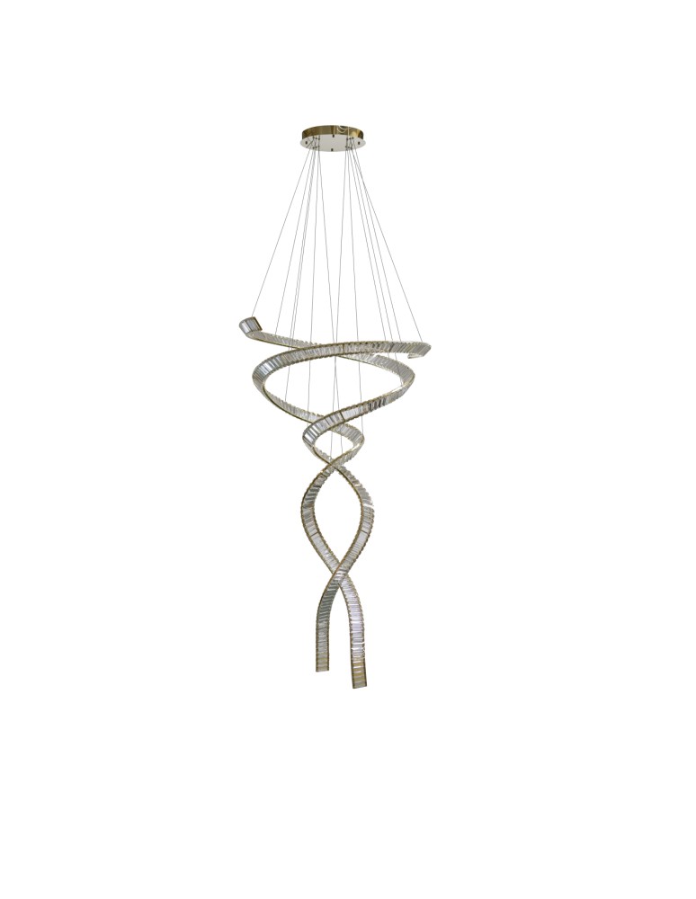 Glamour pendant lamps - Azzardo SPARK SPIRAL XXL CCT SWITCH DIMM GO Wisząca Zmienna Barwa Światła Złoty Połysk AZ6898 - product kolory-swiatla.pl 2