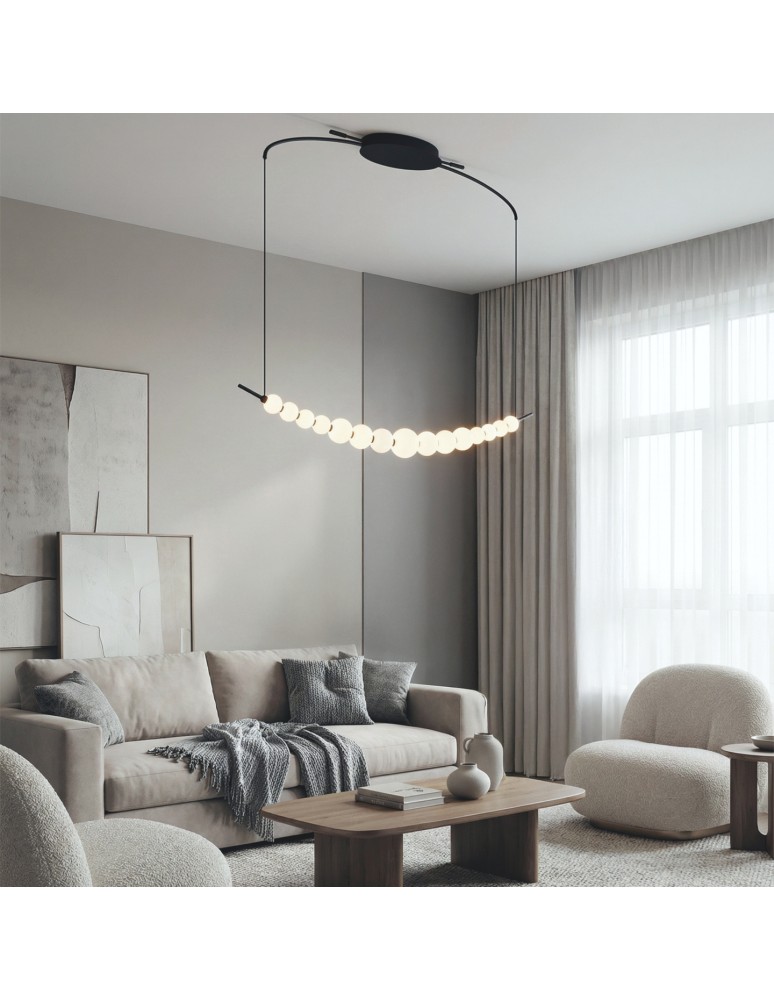 Modern pendant lamps - Azzardo PERLA PENDANT LINE 3-STEP DIMM BK Wisząca 3 Tryby Jasności Czarny Mat AZ6896 - product kolory-swiatla.pl 1