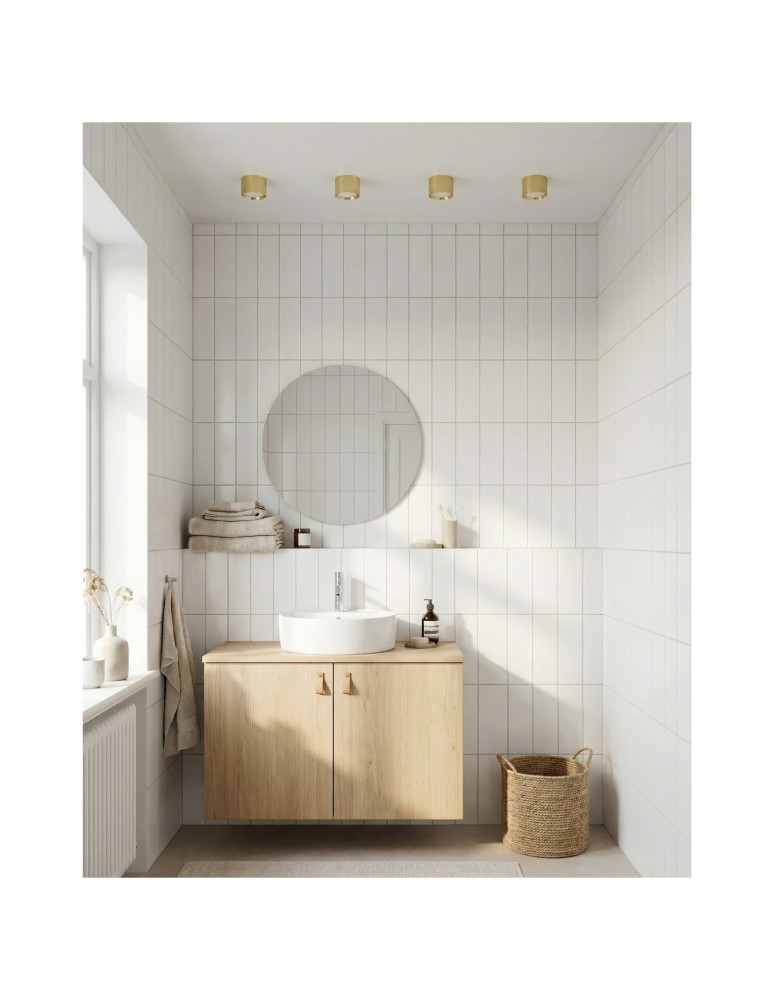 Bathroom ceiling lamps - Azzardo FLUME IP44 3000K GO Natynkowa Złoty Połysk AZ6861 - product kolory-swiatla.pl 2
