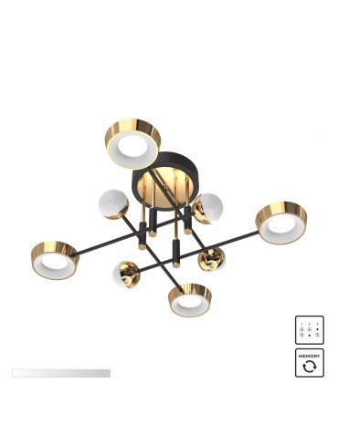 Zuma Line Lara Ceiling Lamp Black / French Gold MX7170-8-3BGT