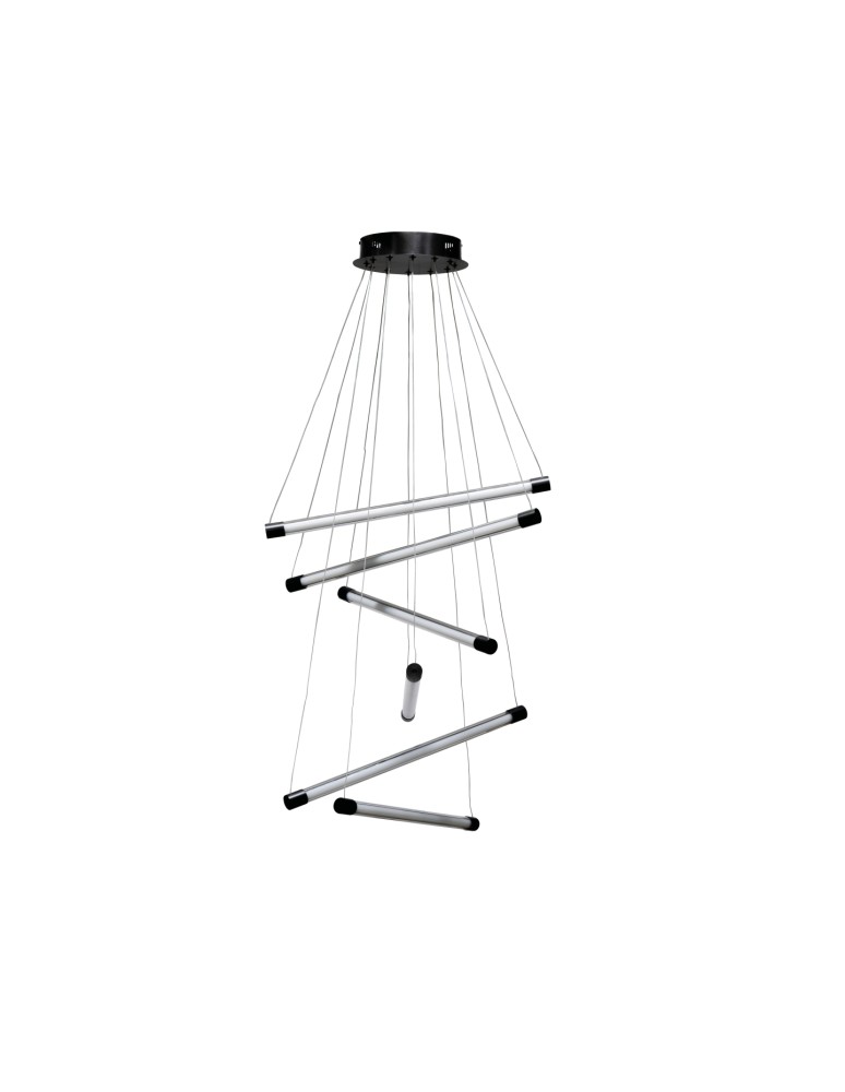 Designer pendant lamps - Azzardo PALOS 6 3-STEP DIMM BK Wisząca 3 Tryby Jasności Czarny Szczotkowany AZ6778 - product kolory-swiatla.pl 1