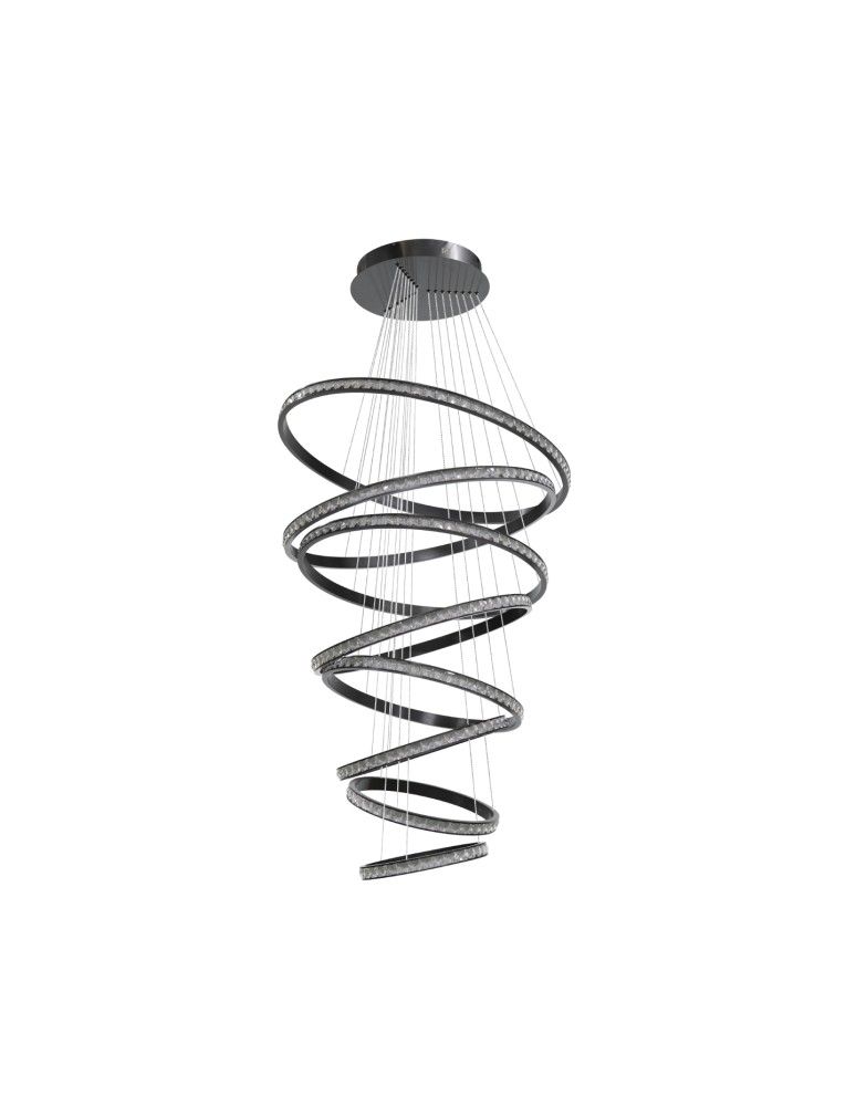 Designer pendant lamps - Azzardo AZALEA SPIRAL 3-STEP DIMM BK Wisząca 3 Tryby Jasności Czarny Szczotkowany AZ6774 - product kolory-swiatla.pl 2