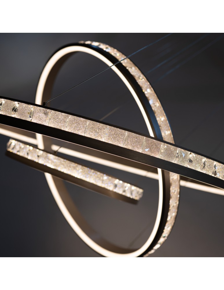 Pendant lamps circles - Azzardo CAMELIA 40+60+80 3-STEP DIMM GO Wisząca 3 Tryby Jasności Różowy Złoty Szczotkowany AZ6769 - product kolory-swiatla.pl 4