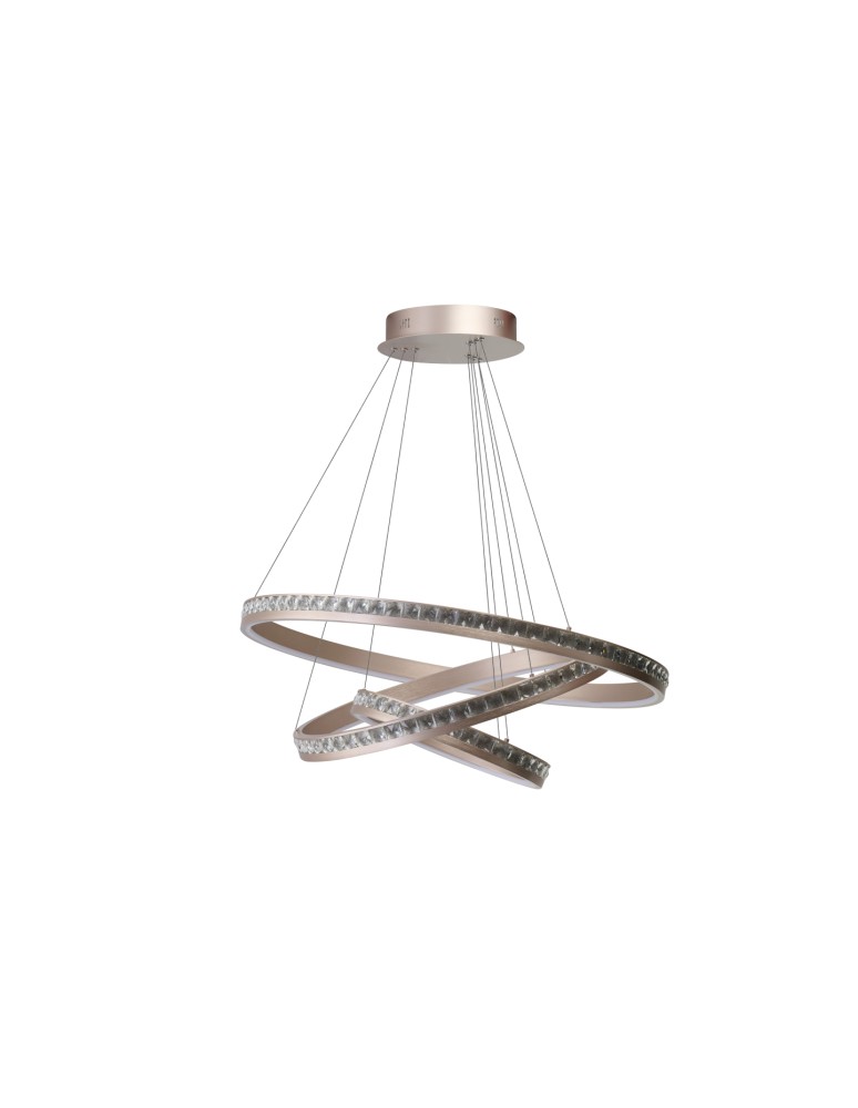 Pendant lamps circles - Azzardo CAMELIA 40+60+80 3-STEP DIMM GO Wisząca 3 Tryby Jasności Różowy Złoty Szczotkowany AZ6769 - product kolory-swiatla.pl 2