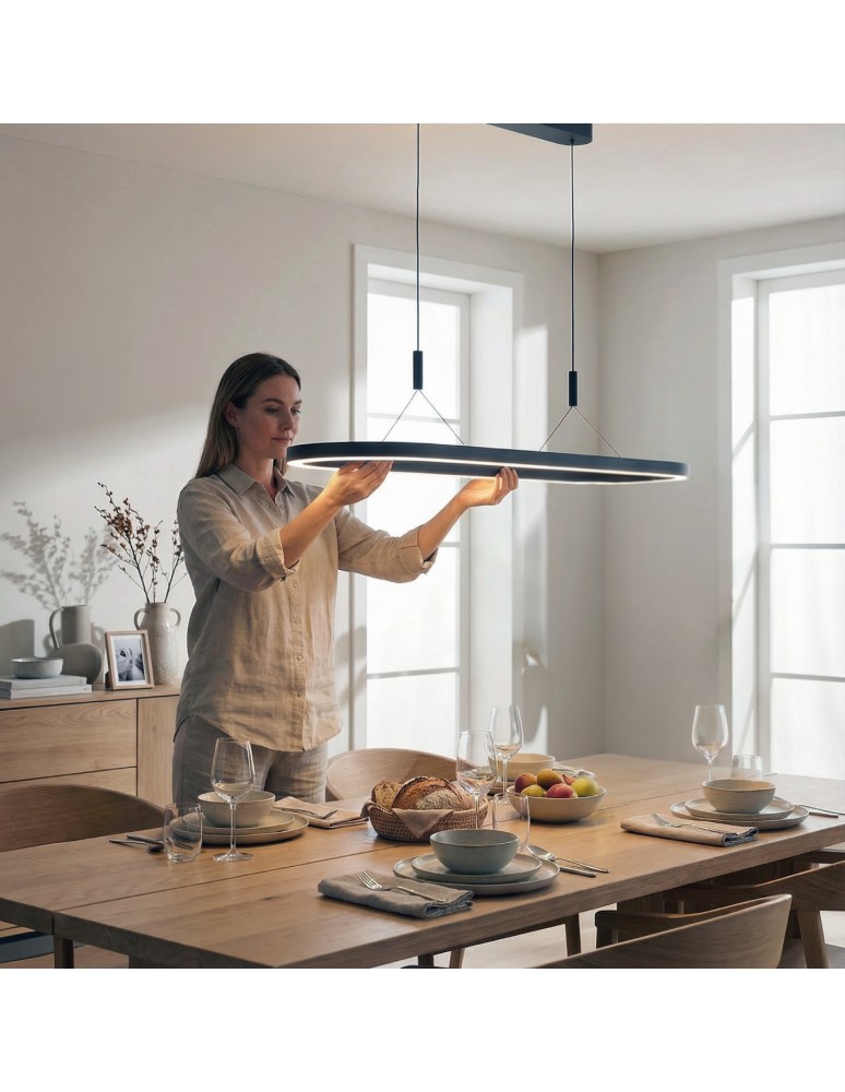 Modern pendant lamps - Azzardo LAYLA 120 3000K DIMM BK Wisząca Czarny Mat AZ6755 - product kolory-swiatla.pl 1