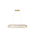 Lampy wiszące glamour - Azzardo SPARK OVAL PENDANT 120 CCT DIMM GO + REMOTE CONTROL Wisząca Zmienna Barwa Światła, Pilot Złoty Połysk AZ6711 - produkt 1
