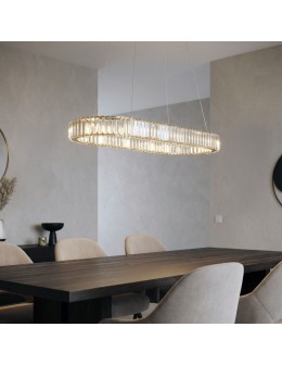 Azzardo SPARK OVAL PENDANT 120 CCT DIMM GO + REMOTE CONTROL Wisząca Zmienna Barwa Światła, Pilot Złoty Połysk AZ6711 - product 2