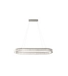 Glamour pendant lamps - Azzardo SPARK OVAL PENDANT 120 CCT DIMM CH + REMOTE CONTROL Wisząca Zmienna Barwa Światła, Pilot Chrom Połysk AZ6710 - product 1