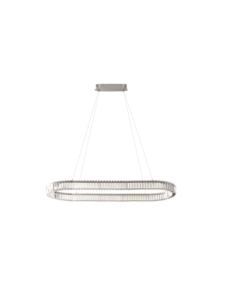 Glamour pendant lamps - Azzardo SPARK OVAL PENDANT 120 CCT DIMM CH + REMOTE CONTROL Wisząca Zmienna Barwa Światła, Pilot Chrom Połysk AZ6710 - product kolory-swiatla.pl 1