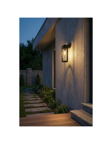 Azzardo LANTERN WALL E27 IP54 BK Ścienna/Kinkiet Zewnętrzna Czarny Mat AZ6830