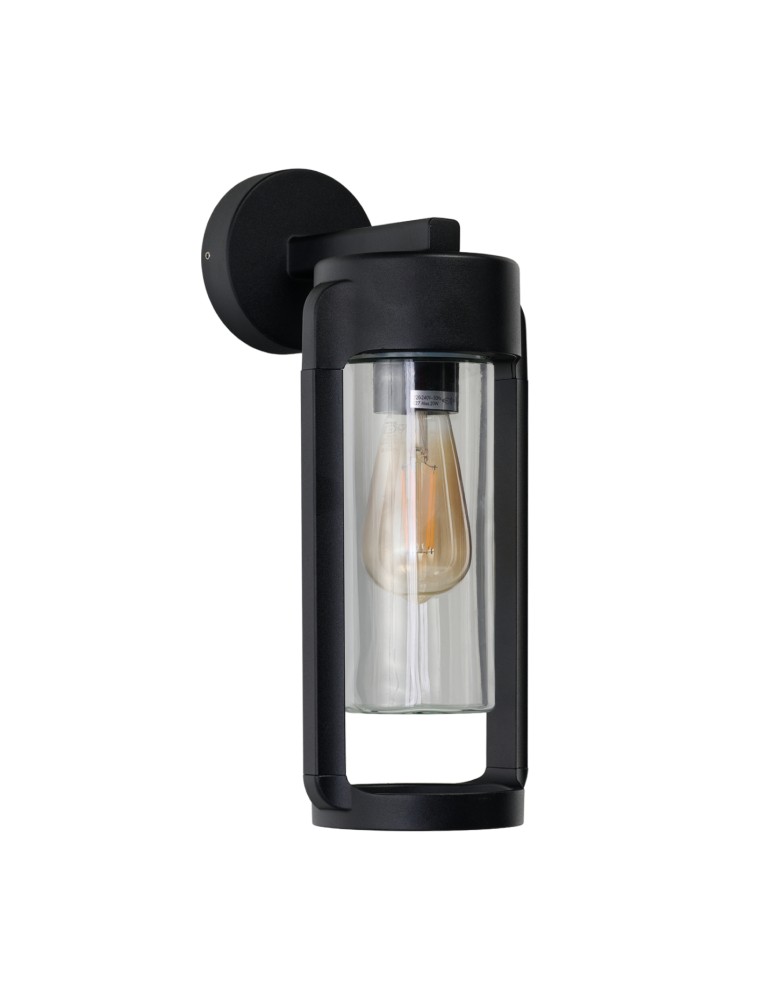 Outdoor wall lamps - Azzardo LANTERN WALL E27 IP54 BK Ścienna/Kinkiet Zewnętrzna Czarny Mat AZ6830 - product kolory-swiatla.pl 2
