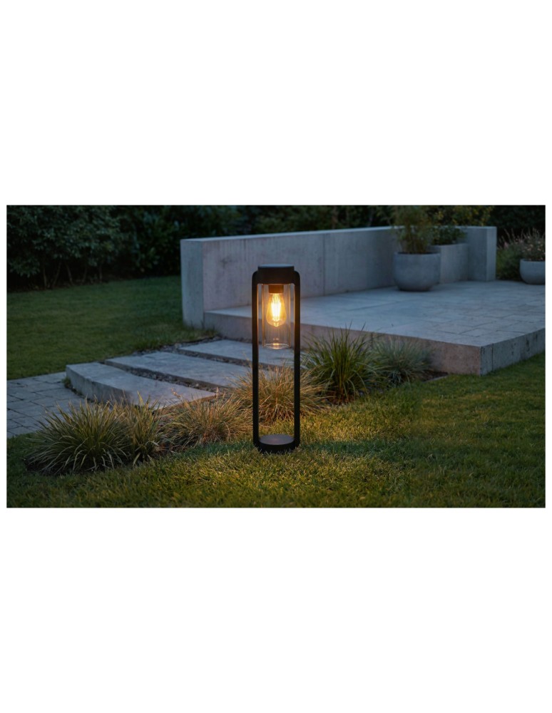Standing garden lamps - Azzardo LANTERN E27 IP54 BK Stojąca Zewnętrzna Czarny Mat AZ6828 - product kolory-swiatla.pl 1