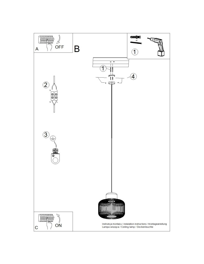 Sollux Lampa wisząca GABBIA 35 SL.1847