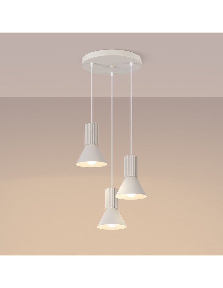 Sollux Lampa wisząca ESTRIA 3P beżowa SL.1871