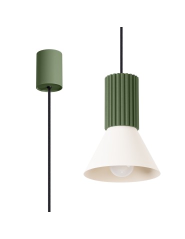 Sollux Lampa wisząca ESTRIA 1 beżowa/zielona oliwka SL.1872