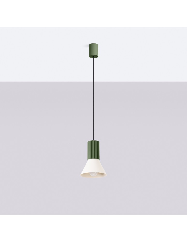 Sollux Lampa wisząca ESTRIA 1 beżowa/zielona oliwka SL.1872