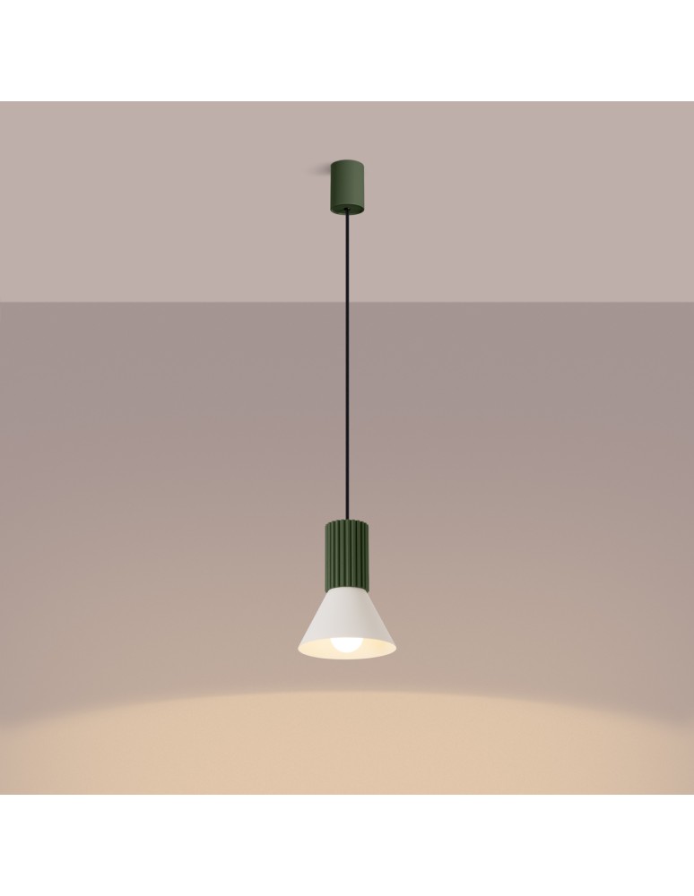 Sollux Lampa wisząca ESTRIA 1 beżowa/zielona oliwka SL.1872