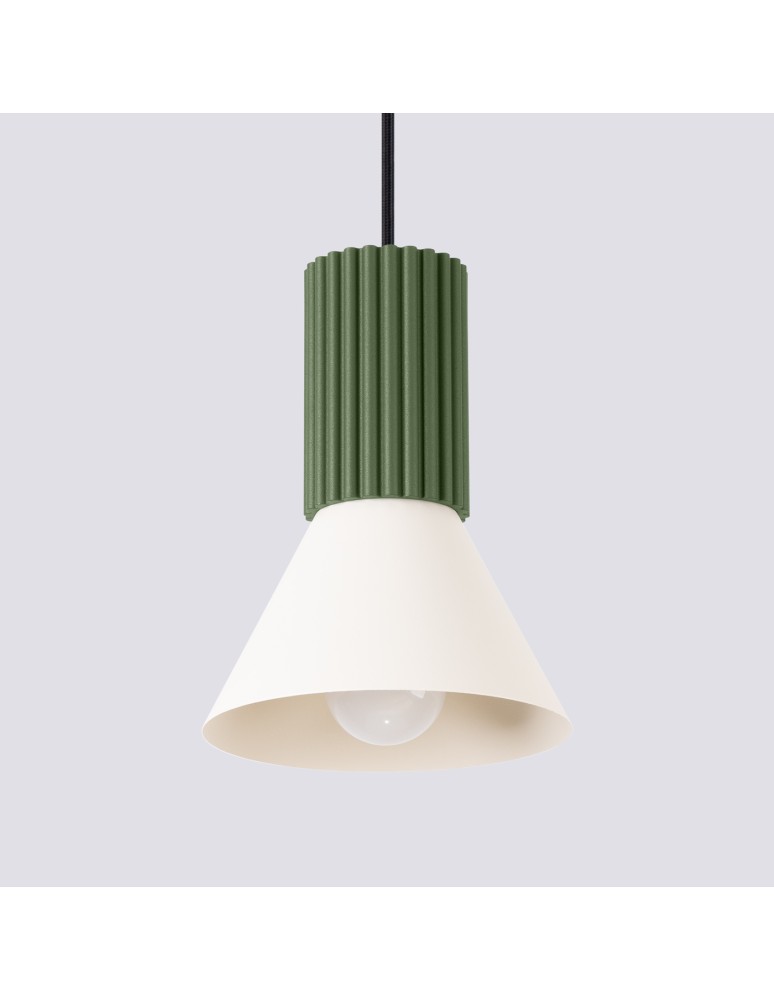 Sollux Lampa wisząca ESTRIA 1 beżowa/zielona oliwka SL.1872