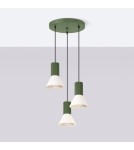 Sollux Lampa wisząca ESTRIA 3P beżowa/zielona oliwka SL.1873