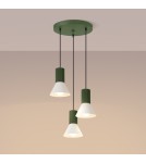 Sollux Lampa wisząca ESTRIA 3P beżowa/zielona oliwka SL.1873