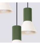 Sollux Lampa wisząca ESTRIA 3P beżowa/zielona oliwka SL.1873