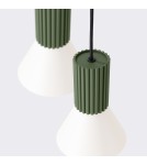 Sollux Lampa wisząca ESTRIA 3P beżowa/zielona oliwka SL.1873
