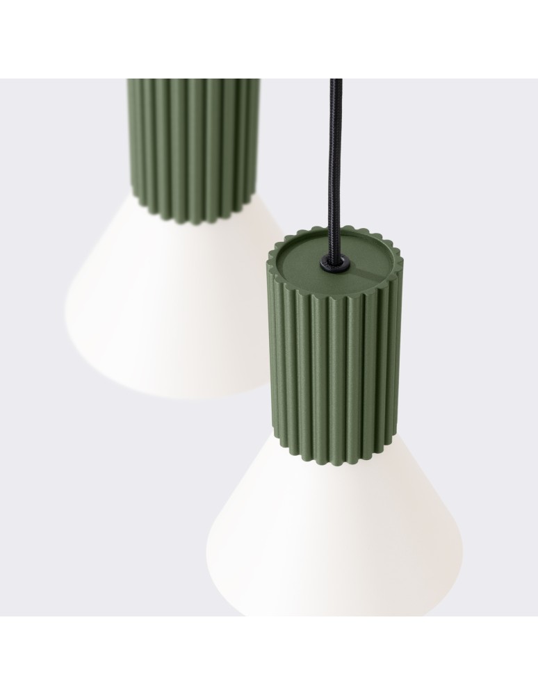 Sollux Lampa wisząca ESTRIA 3P beżowa/zielona oliwka SL.1873