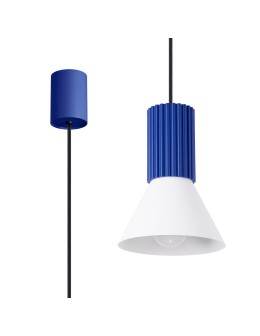 Sollux Lampa wisząca ESTRIA 1 biała/ultramaryna SL.1874