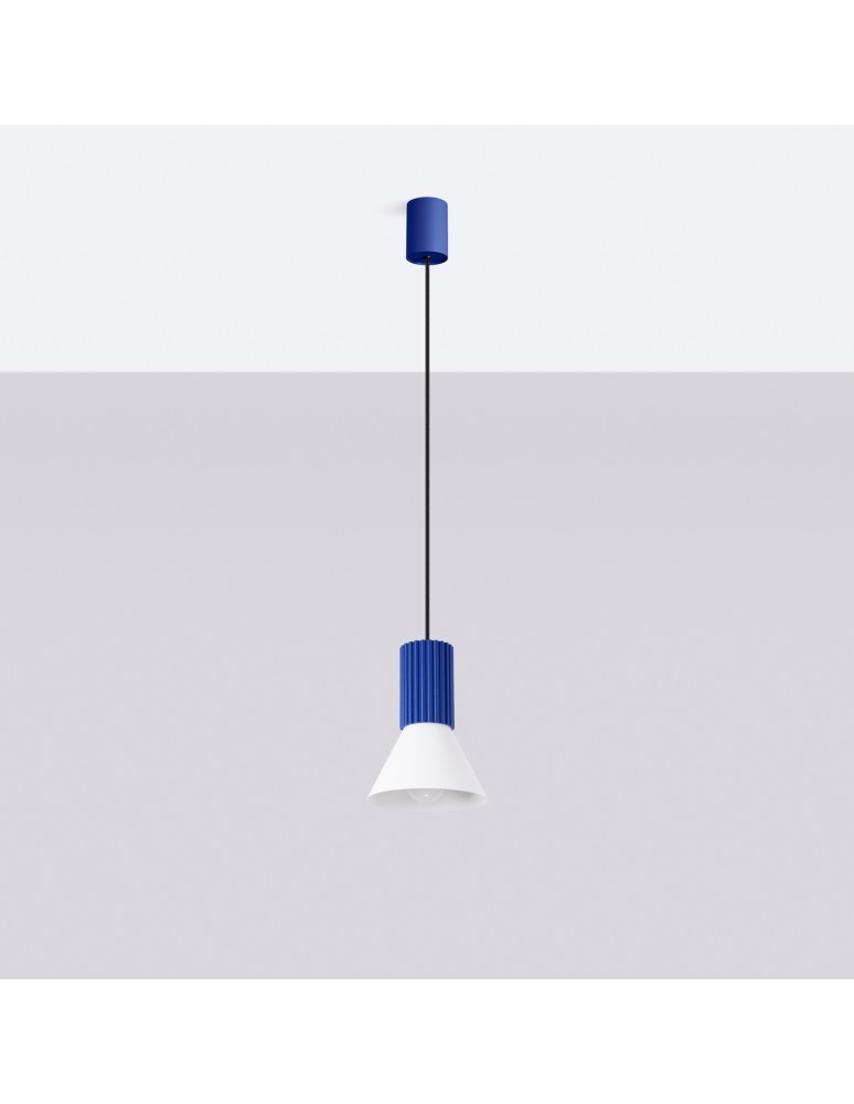 Sollux Lampa wisząca ESTRIA 1 biała/ultramaryna SL.1874