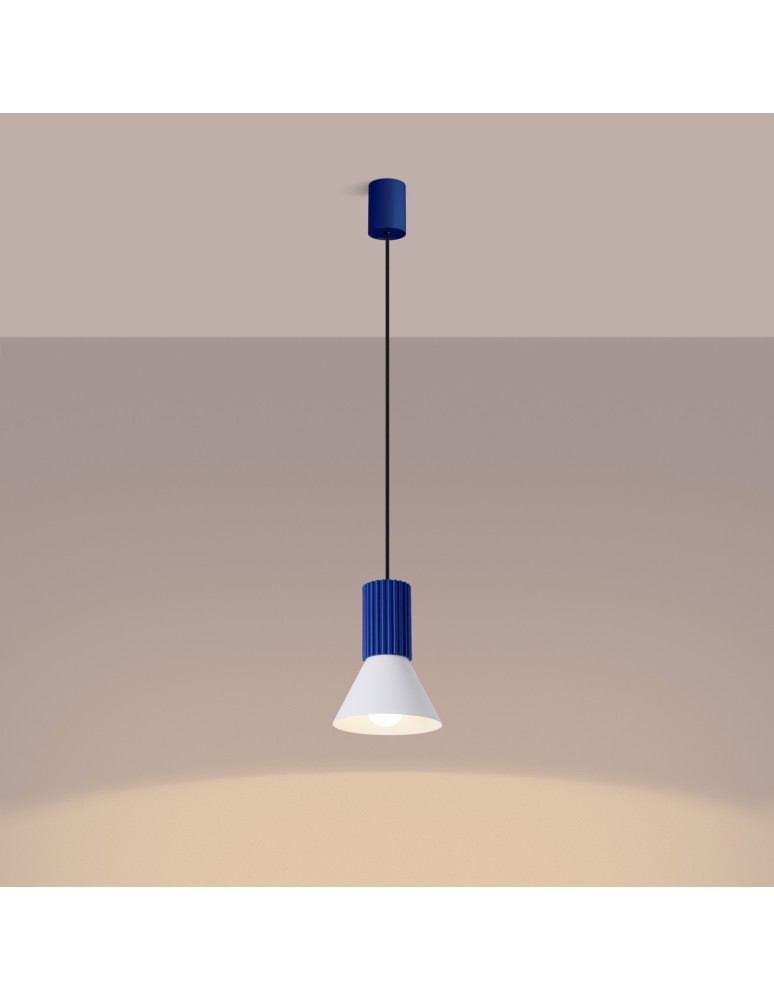 Sollux Lampa wisząca ESTRIA 1 biała/ultramaryna SL.1874