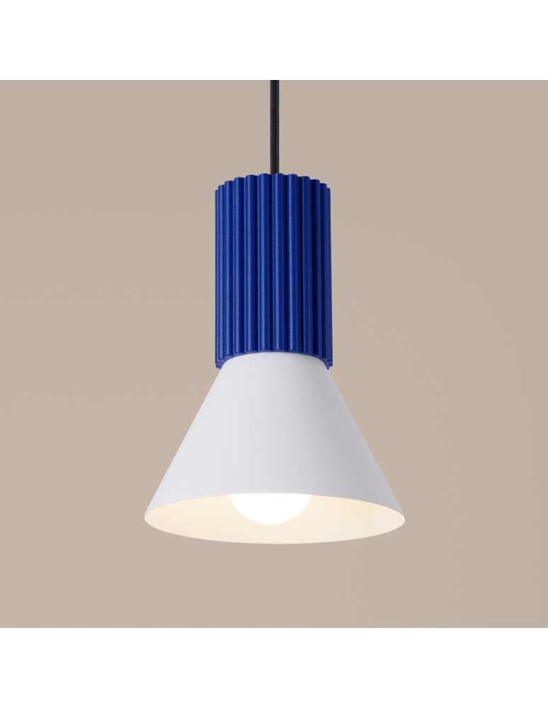 Sollux Lampa wisząca ESTRIA 1 biała/ultramaryna SL.1874