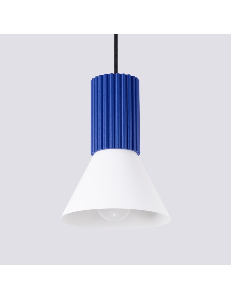 Sollux Lampa wisząca ESTRIA 1 biała/ultramaryna SL.1874