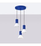 Sollux Lampa wisząca ESTRIA 3P biała/ultramaryna SL.1875