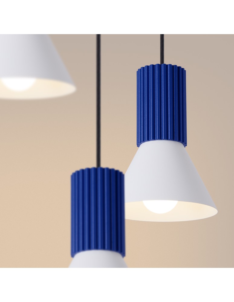 Sollux Lampa wisząca ESTRIA 3P biała/ultramaryna SL.1875