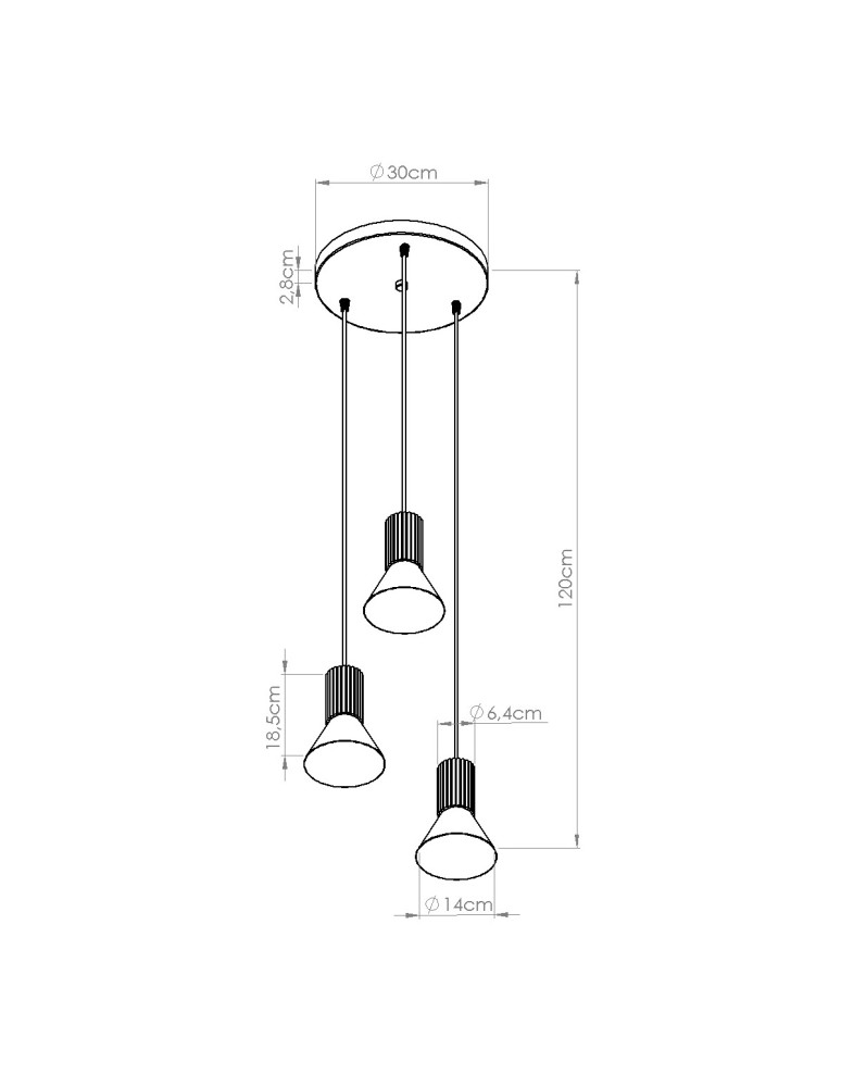 Sollux Lampa wisząca ESTRIA 3P biała/ultramaryna SL.1875