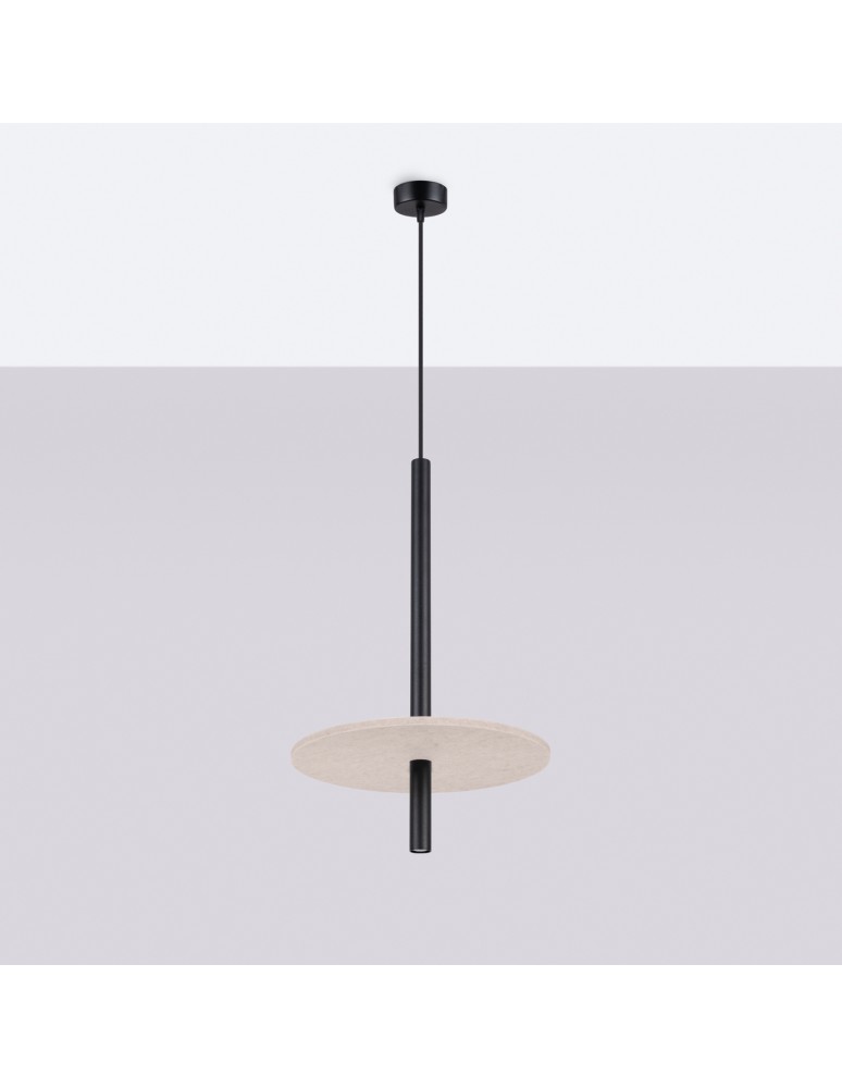 Sollux Lampa wisząca FELTRO 1 czarna/beżowa SL.1879