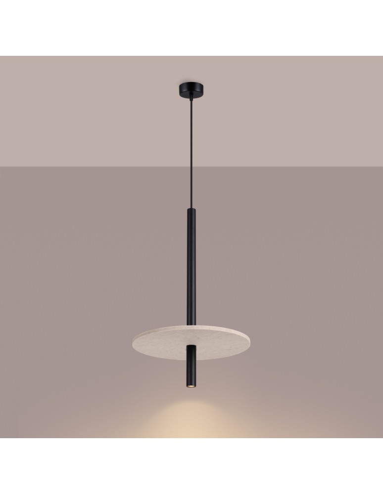 Sollux Lampa wisząca FELTRO 1 czarna/beżowa SL.1879