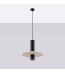 Sollux Lampa wisząca PELTA 1 czarna/beżowa SL.1882